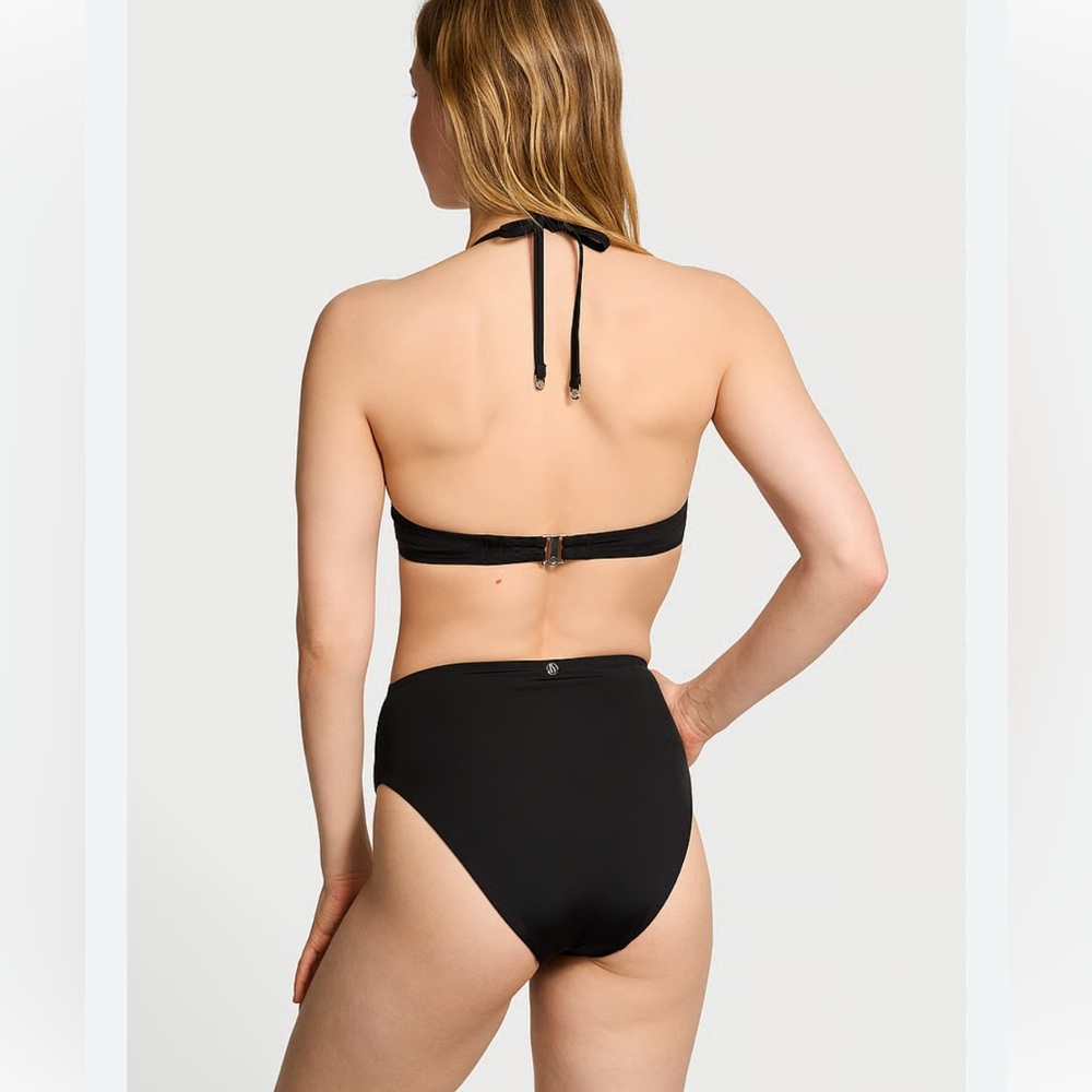 NWT Victoria’s Secret black high waist full coverage bikini bottom, size small